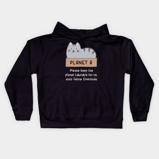 Gray Cat - Habitable Planet (Black) Kids Hoodie